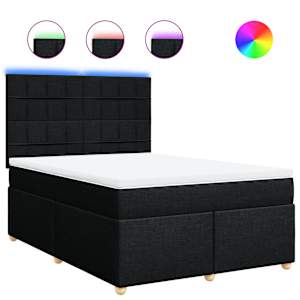 Box spring postel s matrací černá 160x200 cm textil - obrázek 2