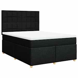 Box spring postel s matrací černá 160x200 cm textil - obrázek 3