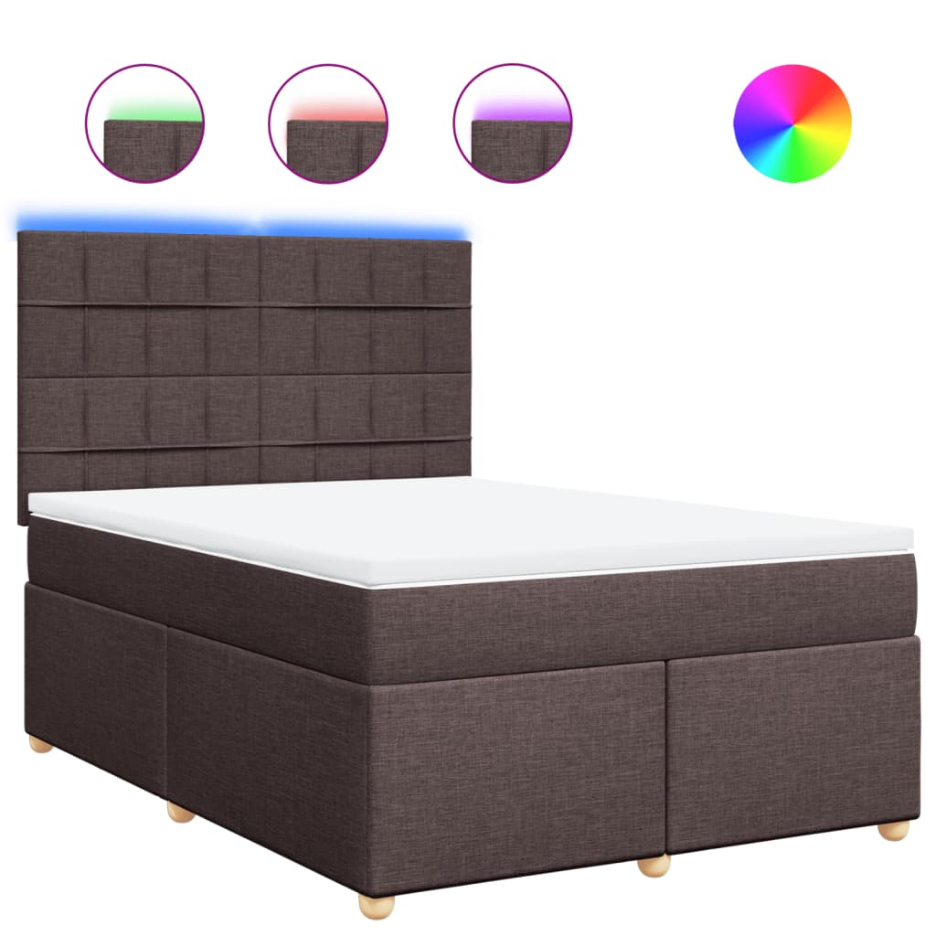vidaXL Box spring postel s matrací tmavě hnědá 160x200 cm textil