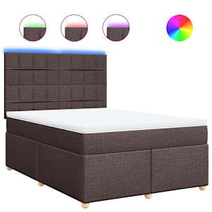 Box spring postel s matrací tmavě hnědá 160x200 cm textil - obrázek 2