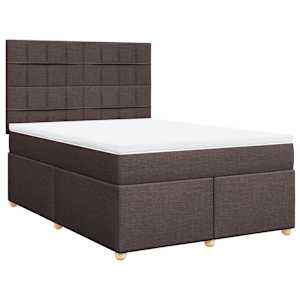 Box spring postel s matrací tmavě hnědá 160x200 cm textil - obrázek 3