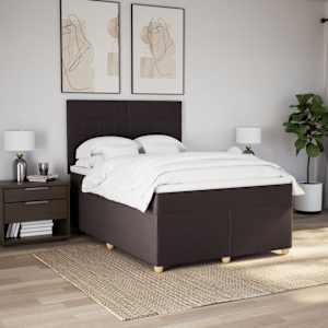 Box spring postel s matrací tmavě hnědá 160x200 cm textil - obrázek 4