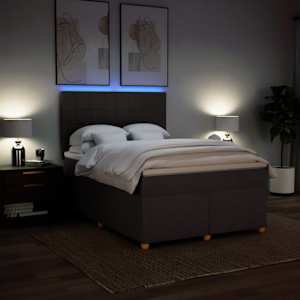 Box spring postel s matrací tmavě hnědá 160x200 cm textil - obrázek 5