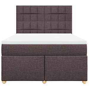 Box spring postel s matrací tmavě hnědá 160x200 cm textil - obrázek 6