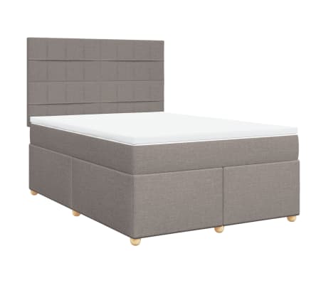 vidaXL Sommier à lattes de lit avec matelas Taupe 160x200 cm Tissu