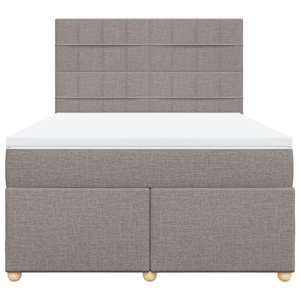 Box spring postel s matrací taupe 160x200 cm textil - obrázek 6