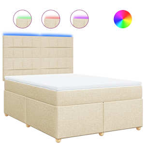 Box spring postel s matrací krémová 160x200 cm textil - obrázek 2