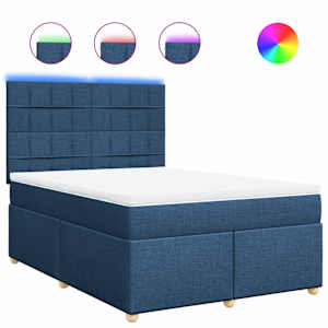 Box spring postel s matrací modrá 160x200 cm textil - obrázek 2