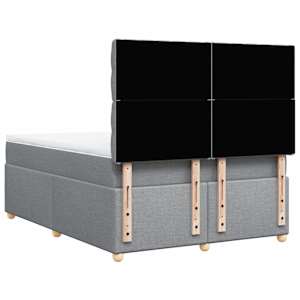 Box spring postel s matrací světle šedá 160 x 200 cm textil - obrázek 8