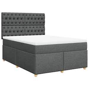 Box spring postel s matrací tmavě šedá 160x200 cm textil - obrázek 3