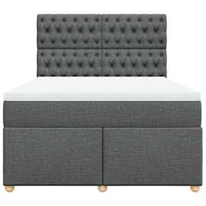 Box spring postel s matrací tmavě šedá 160x200 cm textil - obrázek 6