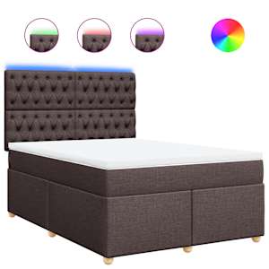 Box spring postel s matrací tmavě hnědá 160x200 cm textil - obrázek 2