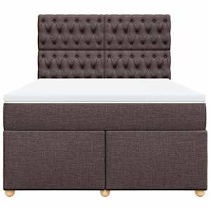 Box spring postel s matrací tmavě hnědá 160x200 cm textil - obrázek 6