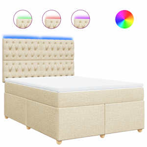 Box spring postel s matrací krémová 160x200 cm textil - obrázek 2