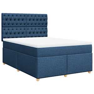 Box spring postel s matrací modrá 160x200 cm textil - obrázek 3