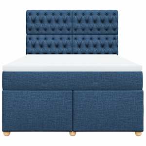 Box spring postel s matrací modrá 160x200 cm textil - obrázek 6