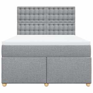 Box spring postel s matrací světle šedá 160 x 200 cm textil - obrázek 6