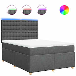 Box spring postel s matrací tmavě šedá 160x200 cm textil - obrázek 2