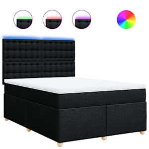 Box spring postel s matrací černá 160x200 cm textil - obrázek 2