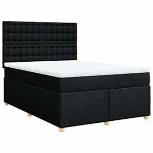 Box spring postel s matrací černá 160x200 cm textil - obrázek 3