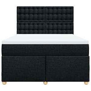 Box spring postel s matrací černá 160x200 cm textil - obrázek 6