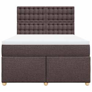 Box spring postel s matrací tmavě hnědá 160x200 cm textil - obrázek 6