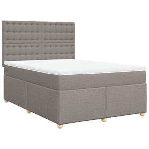 Box spring postel s matrací taupe 160x200 cm textil - obrázek 3