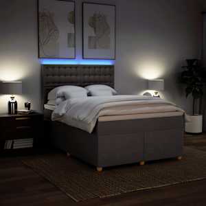 Box spring postel s matrací taupe 160x200 cm textil - obrázek 5