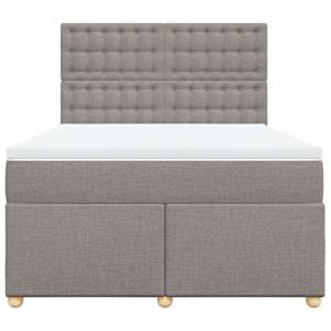 Box spring postel s matrací taupe 160x200 cm textil - obrázek 6