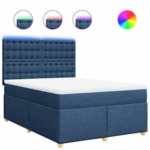 Box spring postel s matrací modrá 160x200 cm textil - obrázek 2