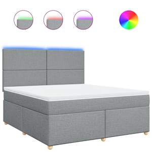 Box spring postel s matrací světle šedá 180 x 200 cm textil - obrázek 2