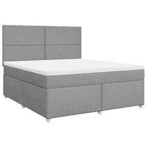 Box spring postel s matrací světle šedá 180 x 200 cm textil - obrázek 3