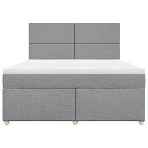 Box spring postel s matrací světle šedá 180 x 200 cm textil - obrázek 6