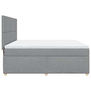 Box spring postel s matrací světle šedá 180 x 200 cm textil - obrázek 7