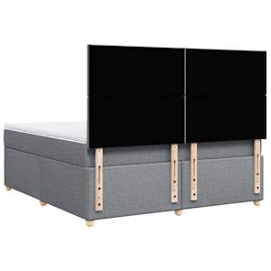 Box spring postel s matrací světle šedá 180 x 200 cm textil - obrázek 8