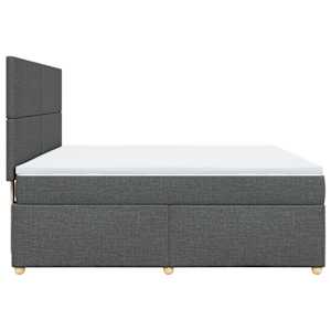Box spring postel s matrací tmavě šedá 180x200 cm textil - obrázek 7