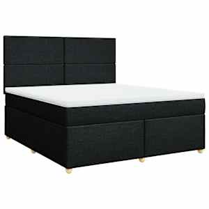 Box spring postel s matrací černá 180x200 cm textil - obrázek 3