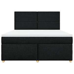 Box spring postel s matrací černá 180x200 cm textil - obrázek 6