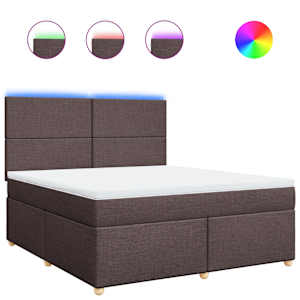 Box spring postel s matrací tmavě hnědá 180x200 cm textil - obrázek 2