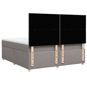 Box spring postel s matrací taupe 180x200 cm textil - obrázek 8