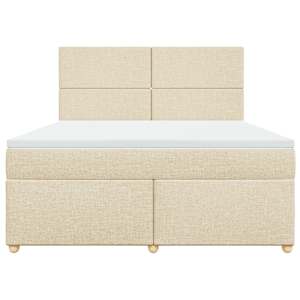 Box spring postel s matrací krémová 180x200 cm textil - obrázek 6