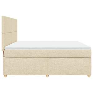 Box spring postel s matrací krémová 180x200 cm textil - obrázek 7