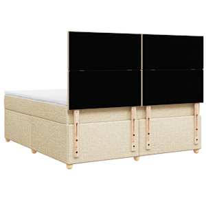 Box spring postel s matrací krémová 180x200 cm textil - obrázek 8