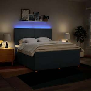 Box spring postel s matrací modrá 180x200 cm textil - obrázek 5