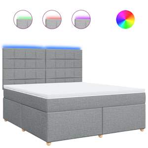 Box spring postel s matrací světle šedá 180 x 200 cm textil - obrázek 2