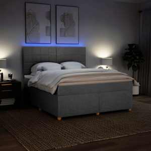 Box spring postel s matrací světle šedá 180 x 200 cm textil - obrázek 5
