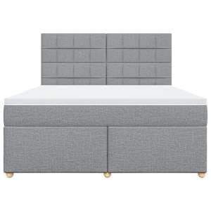 Box spring postel s matrací světle šedá 180 x 200 cm textil - obrázek 6