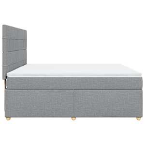 Box spring postel s matrací světle šedá 180 x 200 cm textil - obrázek 7
