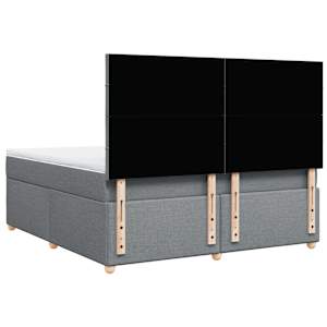 Box spring postel s matrací světle šedá 180 x 200 cm textil - obrázek 8