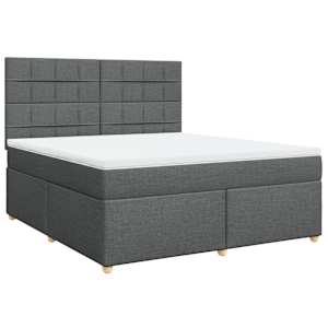 Box spring postel s matrací tmavě šedá 180x200 cm textil - obrázek 3